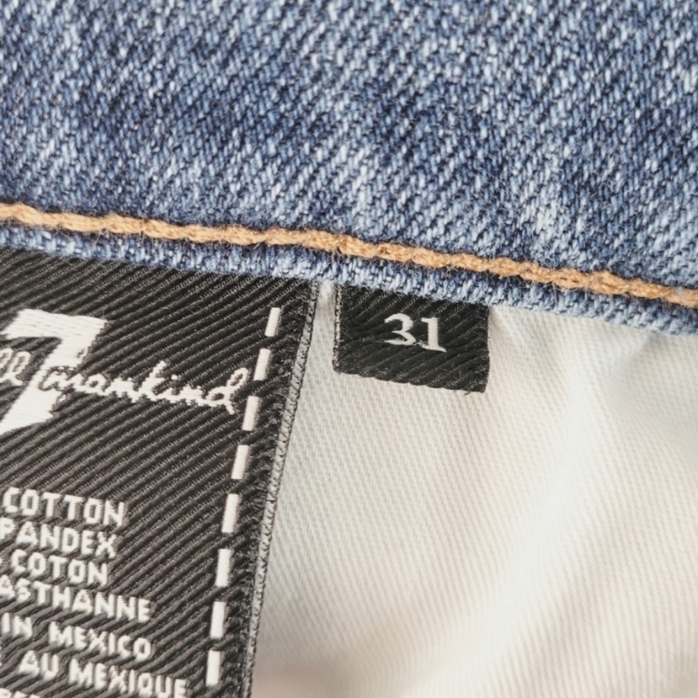 7 FOR ALL MANKIND Paxtyn Relaxed Straight Leg Blue Jeans Size 31 - Picture 7 of 7